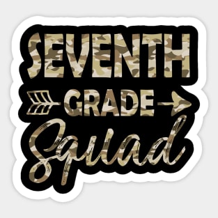 Seventh Grade Camo Teacher Welcome Back To School Sticker